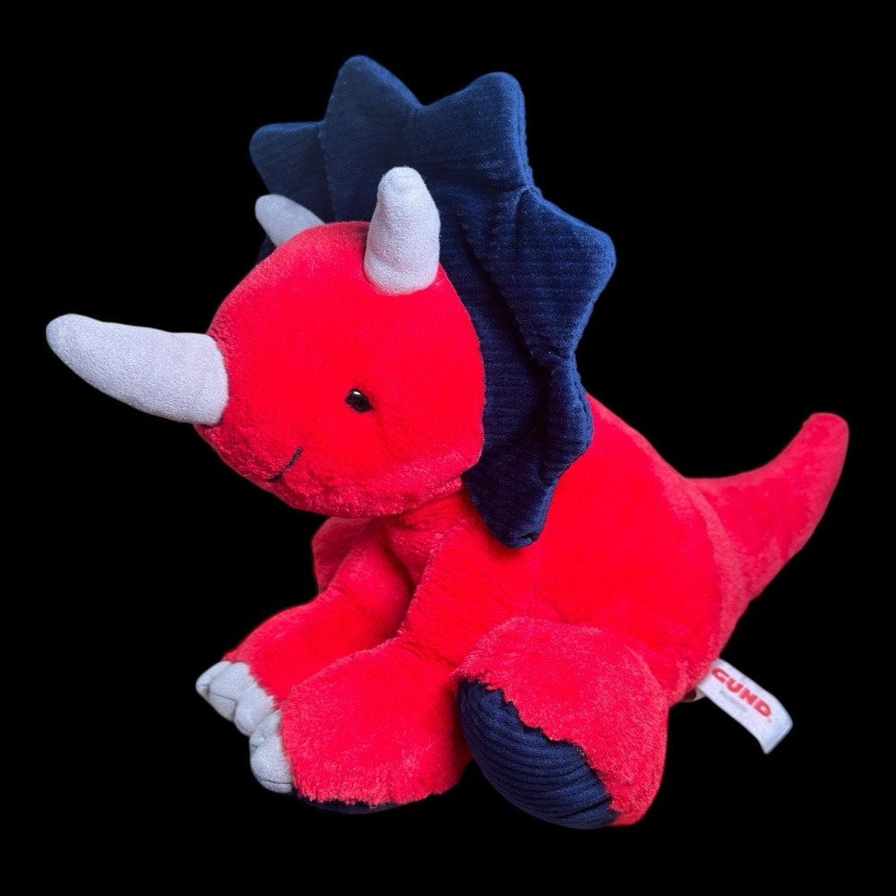 Gund Carson Triceratops Dinosaur Plush Stuffed Animal, Red and Blue, 12" Plush